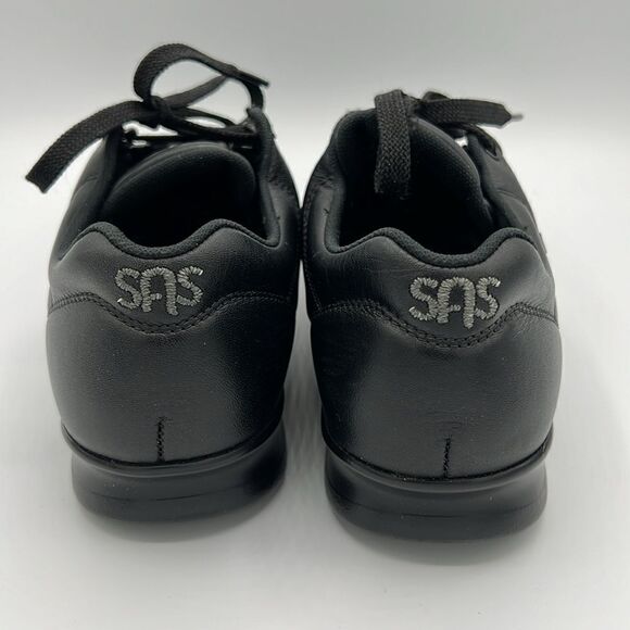 SAS Black Leather Free Time Walking Shoe Sneakers w/ Tripad Comfort Size 6W. B52 - Picture 7 of 11